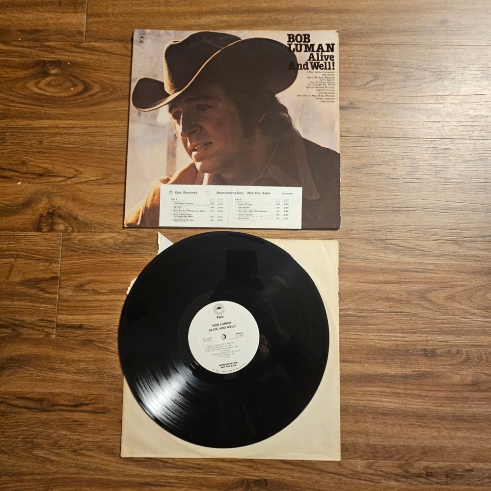 Bob Luman‎ – Alive And Well! 1977 Epic KE 34445 Vinyl LP 12" Promo VG+ EX/EX